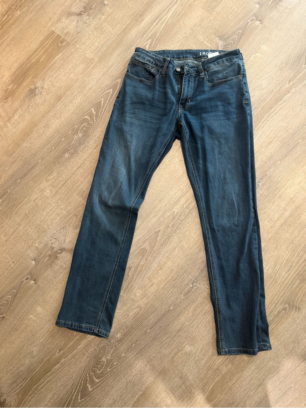 Izod Men's Dark Blue Straight Leg Jeans